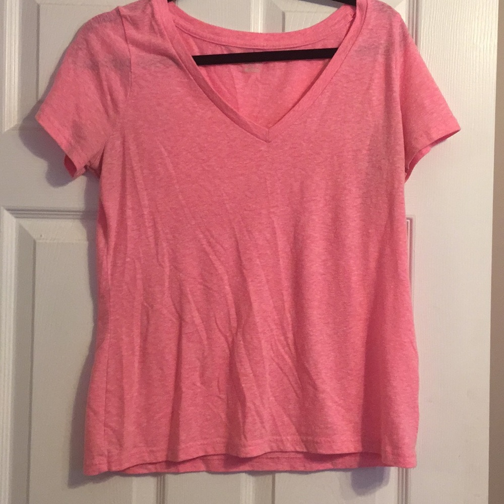 Neon pink target tee